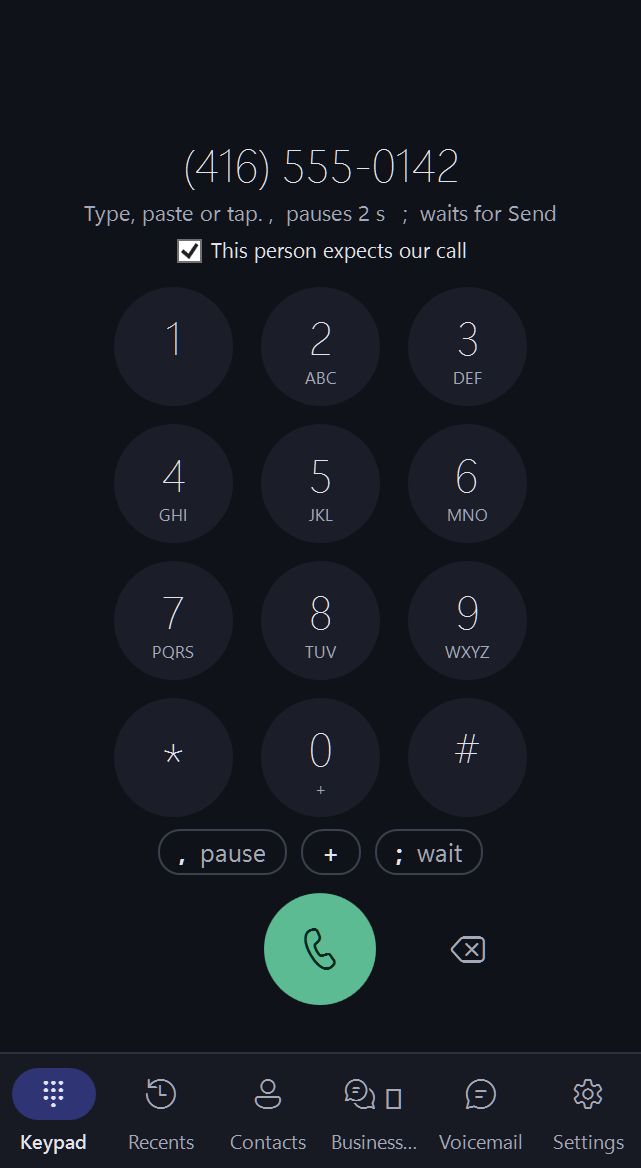 Windows app: keypad
